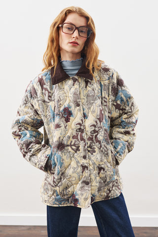 Quilted Pattern Jacket Yellow