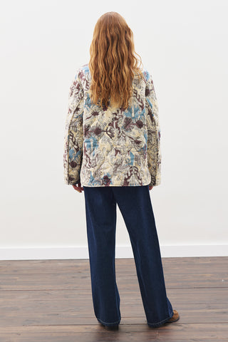 Quilted Pattern Jacket Yellow