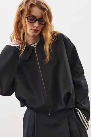 Checked Bomber Jacket Black