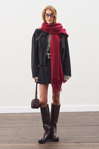 Checked Bomber Jacket Black