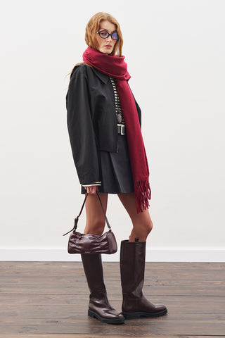 Checked Bomber Jacket Black