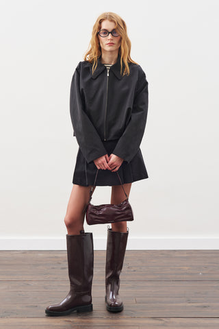 Checked Bomber Jacket Black