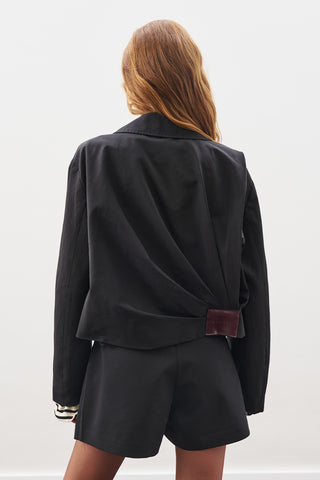 Checked Bomber Jacket Black