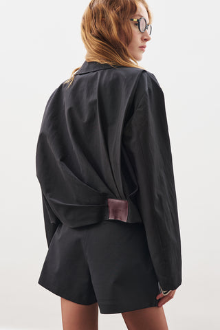 Checked Bomber Jacket Black