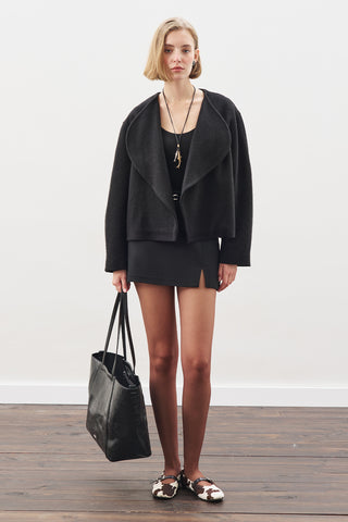Wool Short Jacket Black
