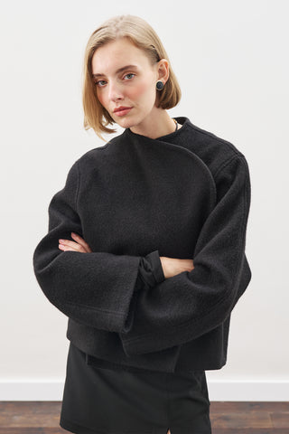 Wool Short Jacket Black