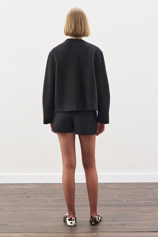 Wool Short Jacket Black