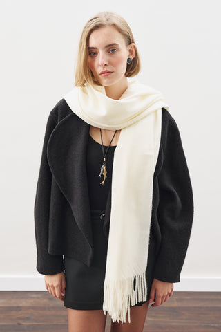 Cashmere Feel Scarf Ecru