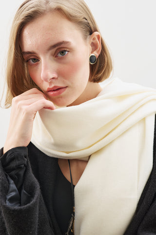 Cashmere Feel Scarf Ecru