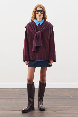 Chunky Oversized Sweater Burgundy