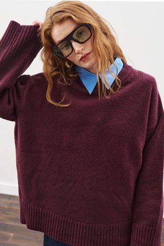 Chunky Oversized Sweater Burgundy