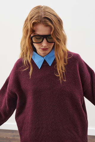 Chunky Oversized Sweater Burgundy