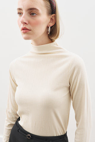 High-Neck Bodysuit Ecru