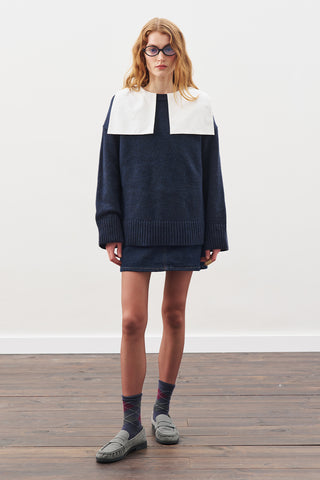 Chunky Oversized Sweater Navy Blue
