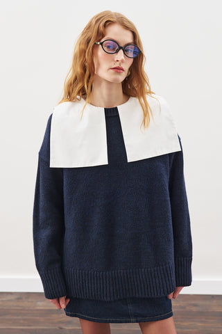 Chunky Oversized Sweater Navy Blue