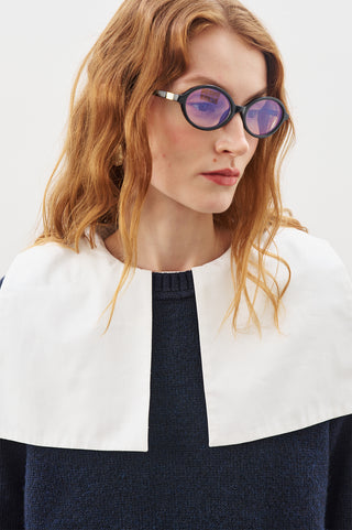 Chunky Oversized Sweater Navy Blue