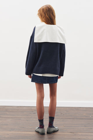 Chunky Oversized Sweater Navy Blue