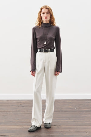 Ribbed Turtleneck Top Anthracite