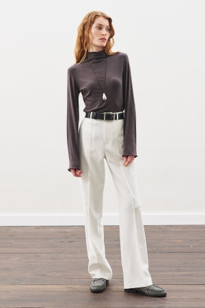 Ribbed Turtleneck Top Anthracite