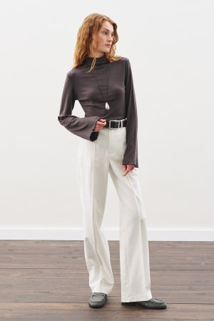 Ribbed Turtleneck Top Anthracite