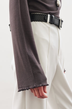 Ribbed Turtleneck Top Anthracite