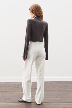 Ribbed Turtleneck Top Anthracite