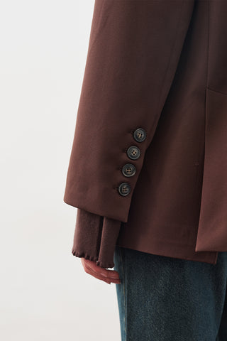 Oversized Cut Blazer Dark Brown