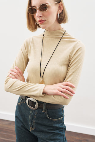 High-Neck Bodysuit Beıge