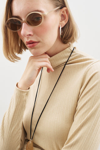 High-Neck Bodysuit Beıge