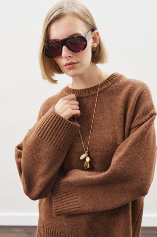 Chunky Oversized Sweater Warm Brown