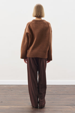 Chunky Oversized Sweater Warm Brown