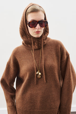 Knit Balaclava Warm Brown