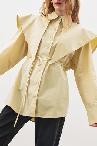 Oversized Shirt With Triangle Scarf Soft Yellow