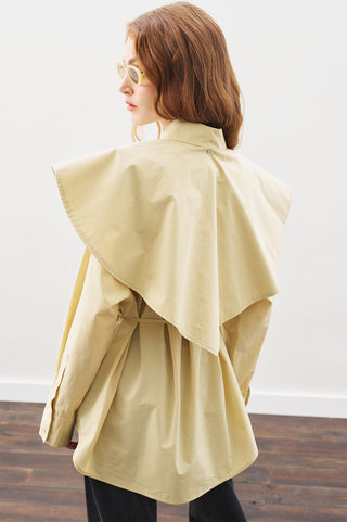 Oversized Shirt With Triangle Scarf Soft Yellow