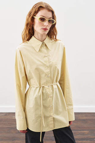 Oversized Shirt With Triangle Scarf Soft Yellow