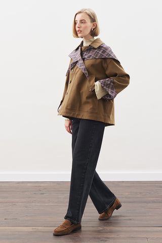 Greta Scarf-Detail Parka Khakı