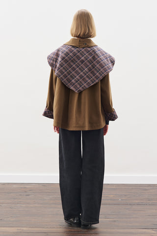 Greta Scarf-Detail Parka Khakı