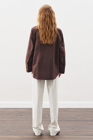 Classic Shirt With Wide Cuffs Dark Brown