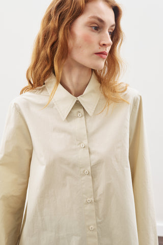 Classic Shirt With Wide Cuffs Beıge