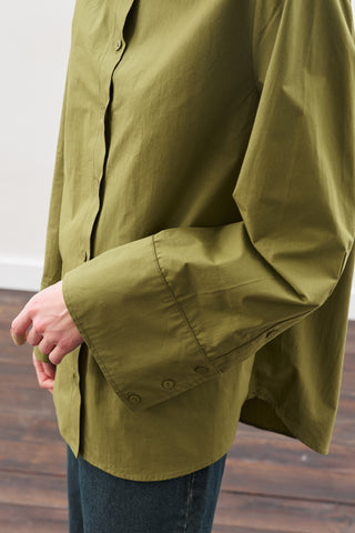 Classic Shirt With Wide Cuffs Olıve Green