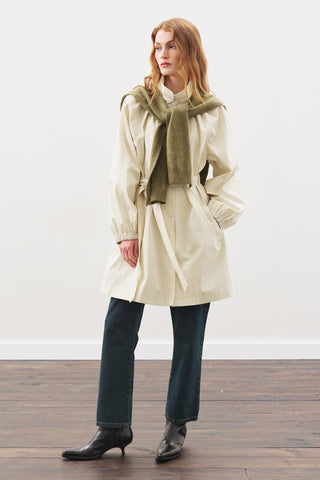 Oversized Belted Midi Trench Coat Stone