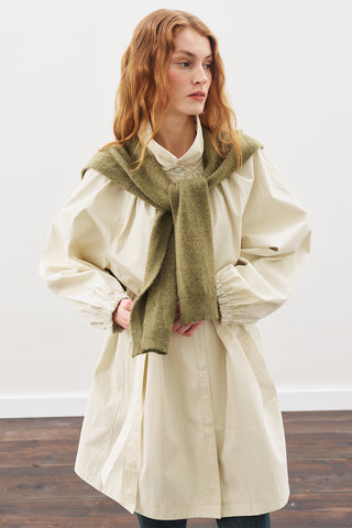 Oversized Belted Midi Trench Coat Stone