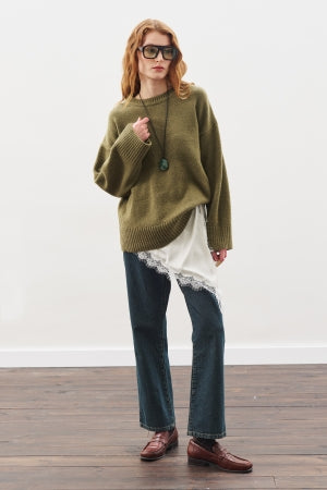 Lace Trim Waist Belt Ecru