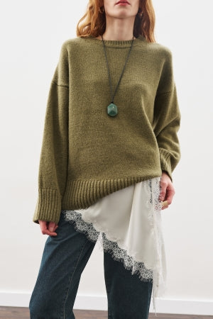 Lace Trim Waist Belt Ecru