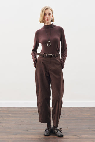 Barrel Trousers Dark Brown