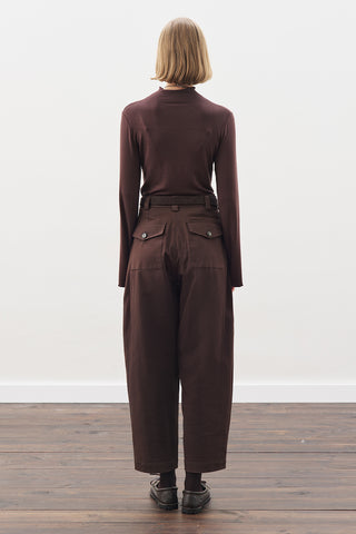 Barrel Trousers Dark Brown