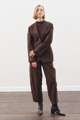 Barrel Trousers Dark Brown