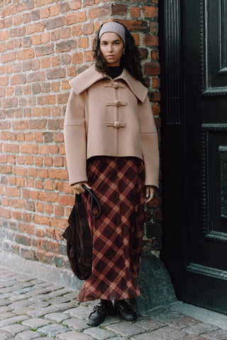 Patterned Tulle Skirt Brown Plaıd