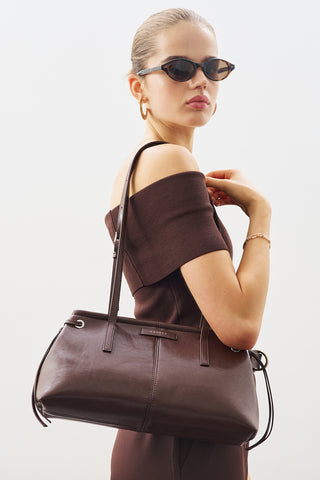 Stripe-Detail Bag Brown