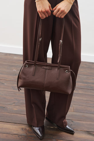 Stripe-Detail Bag Brown